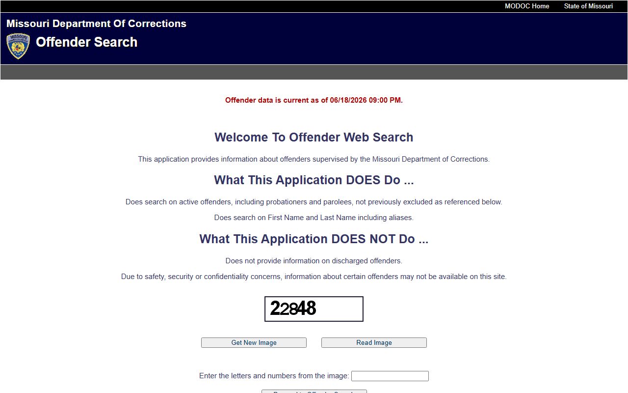 Missouri DOC offender search for Dent County inmate population records